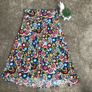 LULAROE fun circle pattern azure A line skirt S